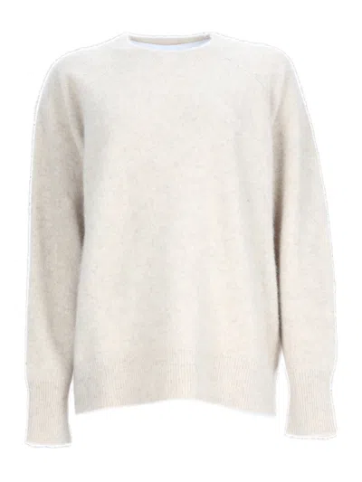 P.A.R.O.S.H PLUSH RACCOON FUR SWEATER WITH RIBBED CUFFS