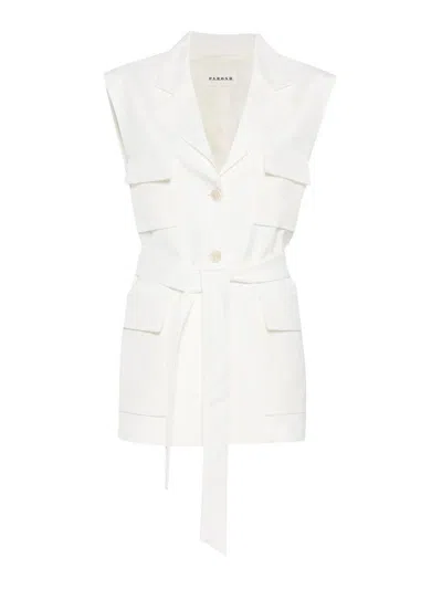 P.a.r.o.s.h Pocket Belted Waistcoat In White