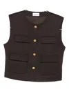 P.a.r.o.s.h Pocket-detail Buttoned Gilet In Brown