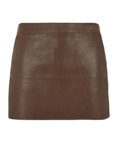 P.a.r.o.s.h Pocket Mini Skirt In Brown