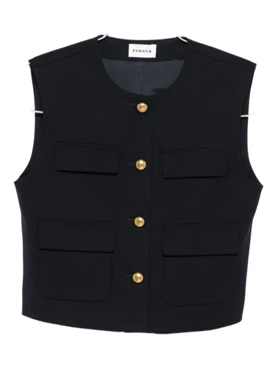 P.a.r.o.s.h Pocketed Buttoned Waistcoat In Black