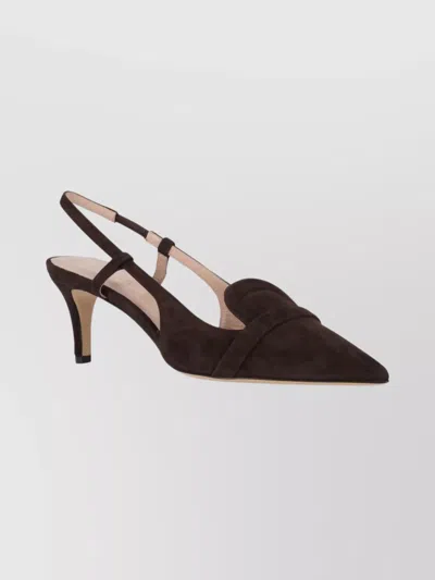 P.a.r.o.s.h Pointed Toe Kitten Heel Slingback Shoes In Multi