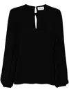 P.a.r.o.s.h Black Cut-out Blouse In 黑色