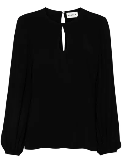 P.a.r.o.s.h Black Cut-out Blouse In Light Fabric Woman
