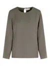 P.a.r.o.s.h Poker Polyester Blouse Round Neck Keyhole In Gray