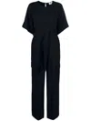 P.a.r.o.s.h Poker Short-sleeve Jumpsuit In Blue