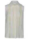 P.a.r.o.s.h Lace-panelling Sleveless Blouse In White