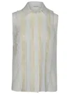 P.a.r.o.s.h Lace-panelling Sleveless Blouse In White