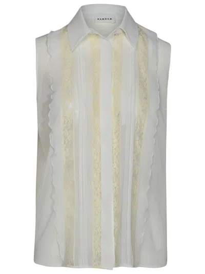 P.a.r.o.s.h Lace-panelling Sleveless Blouse In White