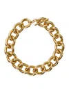 P.a.r.o.s.h Gold Tone Chain-link Necklace With Clasp Logo Closure In Gold