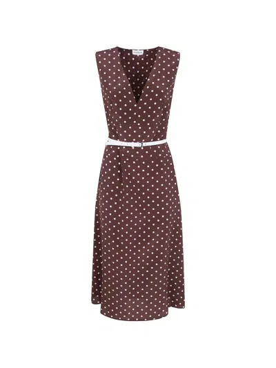 P.a.r.o.s.h Polka-dot Day Dress In Brown