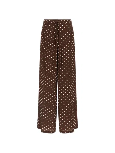 P.a.r.o.s.h Polka-dot Drawstring Trousers In Brown
