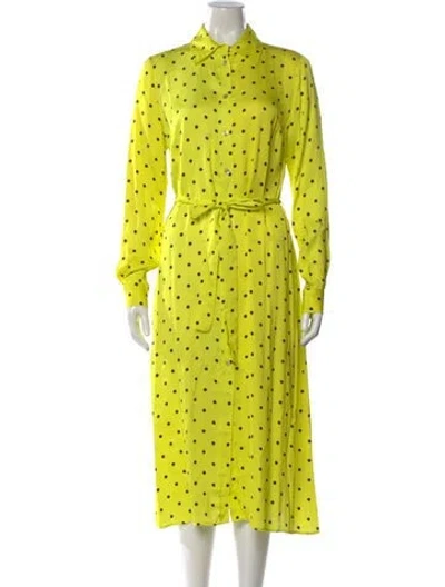 Pre-owned P.a.r.o.s.h Polka Dot Print Long Dress In Green