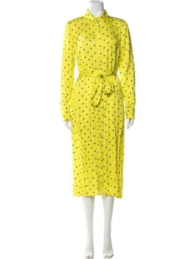 Pre-owned P.a.r.o.s.h Polka Dot Print Long Dress In Multicolor