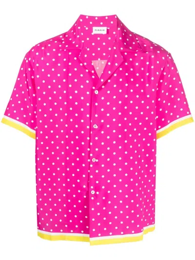 P.a.r.o.s.h Polka-dot Print Silk Shirt In Pink