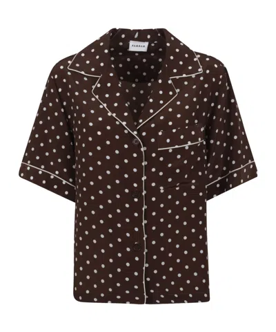 P.a.r.o.s.h Polka Dot Shirt In Brown