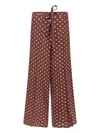 P.a.r.o.s.h Polka Dot Silk Pants With Bow Detail In Brown