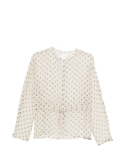 P.a.r.o.s.h Polka-dot Tie-waist Blouse In Multi