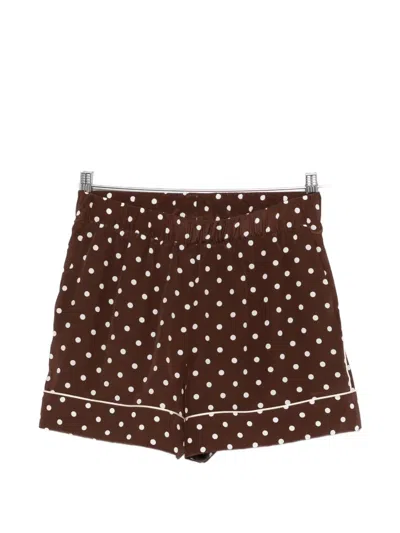 P.a.r.o.s.h Polka Dot Trim Shorts In Brown