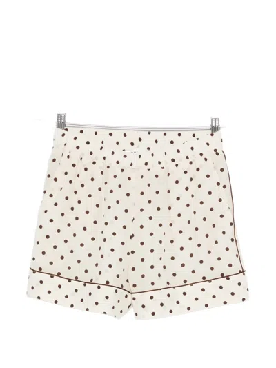 P.a.r.o.s.h Polka Dot Trim Shorts In Neutral