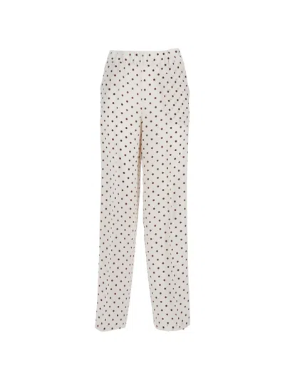 P.a.r.o.s.h Polka Dot Trousers In White