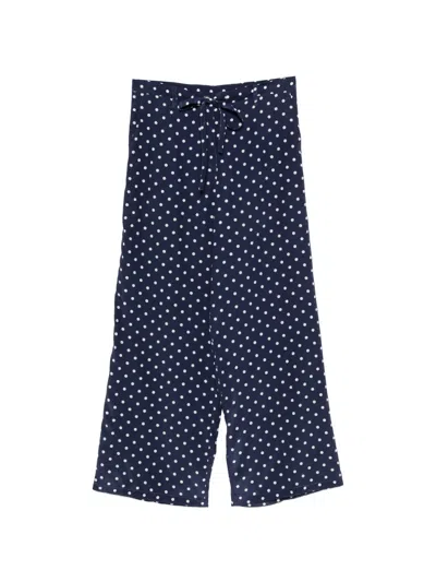 P.a.r.o.s.h Polka-dot Drawstring-waist Trousers In Blue
