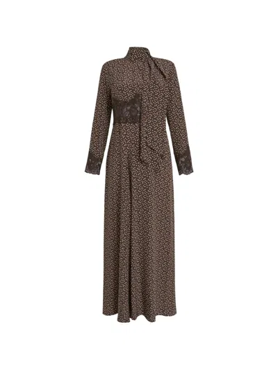 P.a.r.o.s.h Polka-dot Maxi Dress In Brown