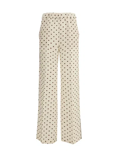 P.a.r.o.s.h . Polka-dot Silk Trousers In White