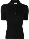 P.a.r.o.s.h Polo-collar Knitted Top In Black