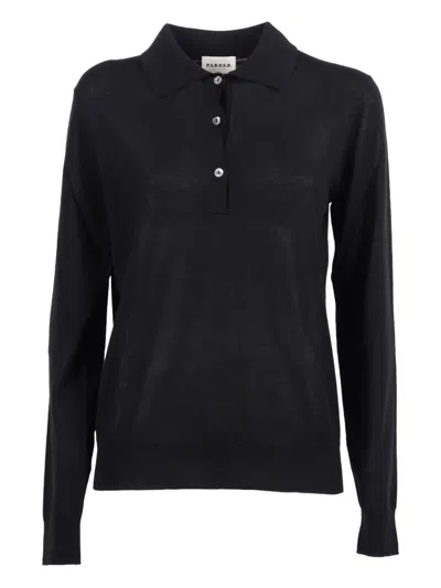 P.a.r.o.s.h Polo-neck Long-sleeve Top In Black