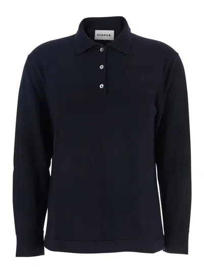 P.a.r.o.s.h Polo Neck With Buttons Knit In Blue