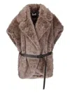 P.a.r.o.s.h Portal Belted Gilet In Brown