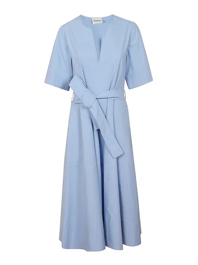 P.a.r.o.s.h Powder Satin Dress In Blue