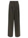 P.a.r.o.s.h Powo Pleat-detail Trousers In Brown