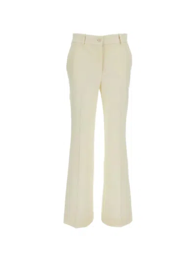 P.a.r.o.s.h White Stretch Wool Tailored Straight-leg Pants In Neutral