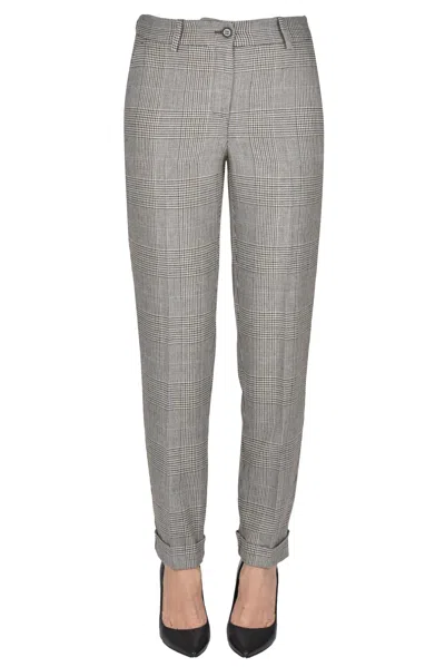 P.a.r.o.s.h Prince Of Wales Print Trousers In Gray