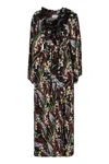 P.a.r.o.s.h Parosh Printed Crepe Dress In Black