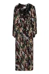 P.a.r.o.s.h Parosh Printed Crepe Dress In Black