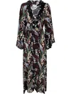 P.a.r.o.s.h Printed Maxi Dress In Black Multi