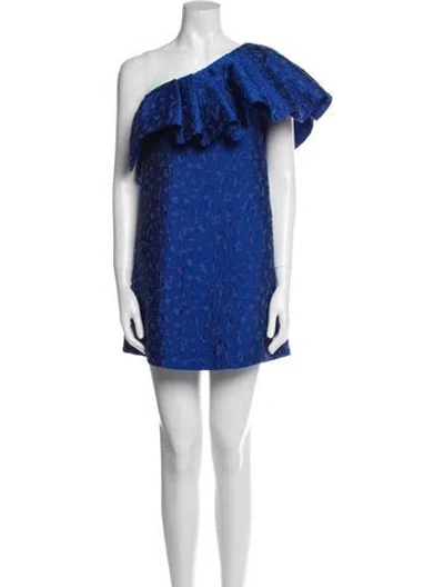 Pre-owned P.a.r.o.s.h Printed Mini Dress In Blue