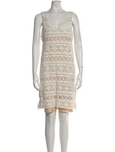Pre-owned P.a.r.o.s.h Printed Mini Dress In Neutral
