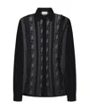 P.a.r.o.s.h Floral-lace Semi-sheered Shirt In Black