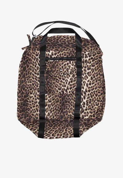 P.a.r.o.s.h Pupil Leopard Print Shoulder Bag In Brown
