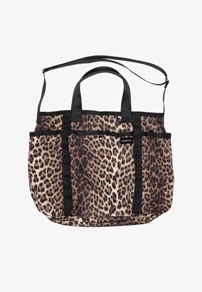 P.a.r.o.s.h Pupil Leopard Print Tote Bag In Brown