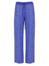 P.a.r.o.s.h . Wide-leg Trousers With Shimmering Sequin Detailing In Blue
