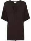 P.a.r.o.s.h Pussy-bow Knitted Top In Brown