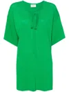 P.a.r.o.s.h Pussy-bow Knitted Top In Green