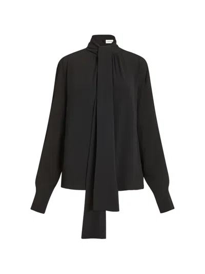 P.a.r.o.s.h Pussy-bow Long-sleeved Blouse In Black