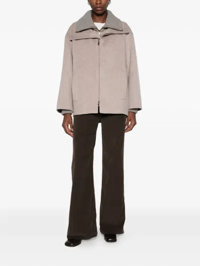 P.a.r.o.s.h Quilted-panel Layered Jacket In Neutral