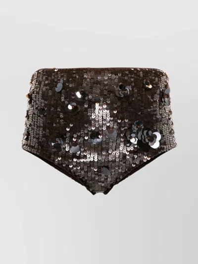 P.A.R.O.S.H RADIANT HIGH-WAISTED SHORTS FLORAL APPLIQUÉ